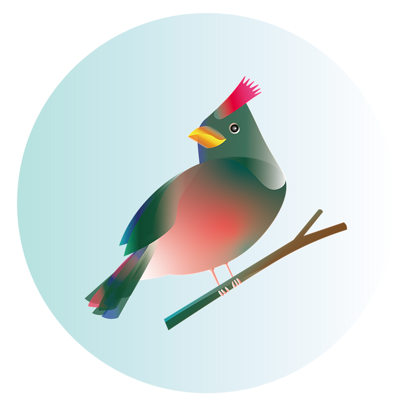 Green Cardinal Design Logo Bird